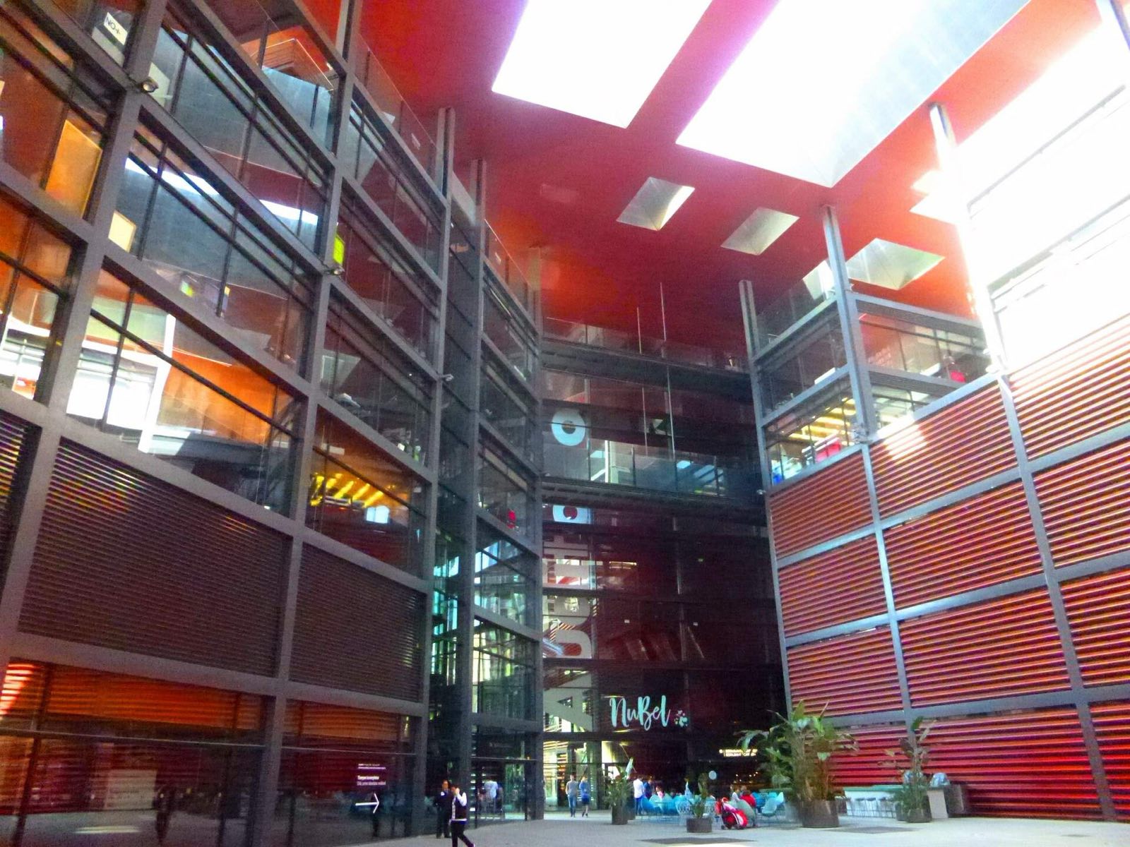 The red extension of the Museo Reina Sofía, designed by Jean Nouvel.